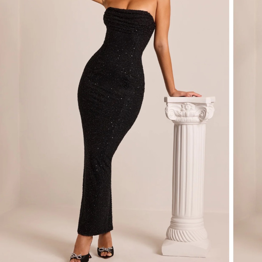 Oh Polly Strapless Embellished Dress